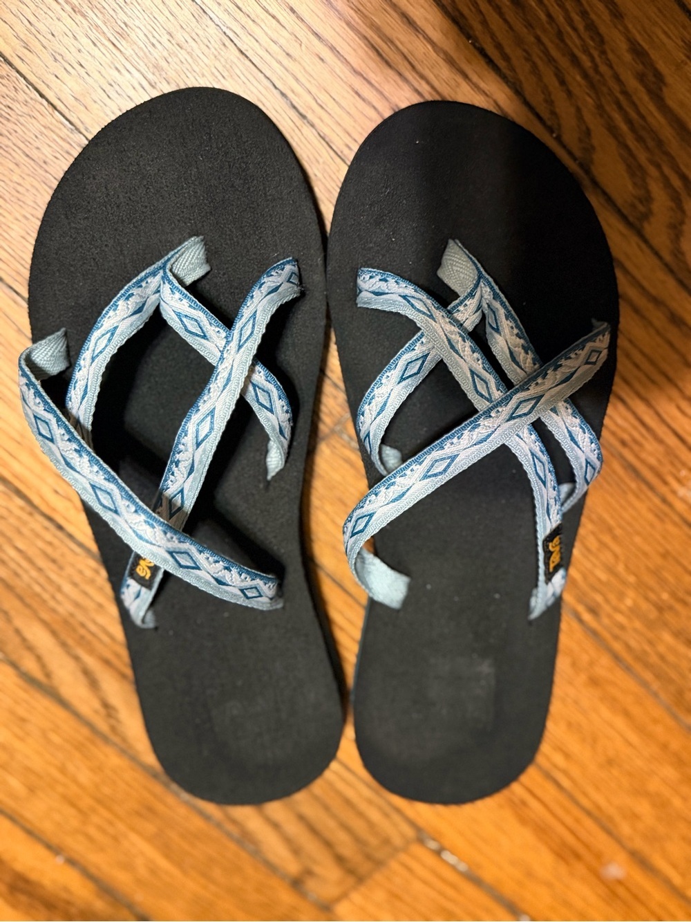 Teva Original Universal Women’s Size 8 Black Blue Sport Sandals